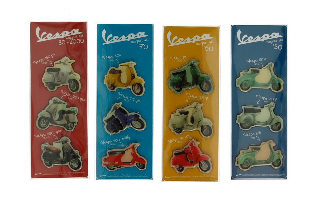 Vespa magneetvoertuigen van 1950 - 2000, 12 stuks