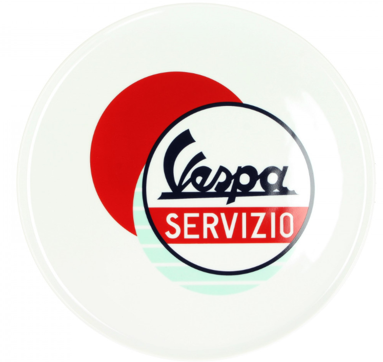 Vespa Plaat Servizio wit rood