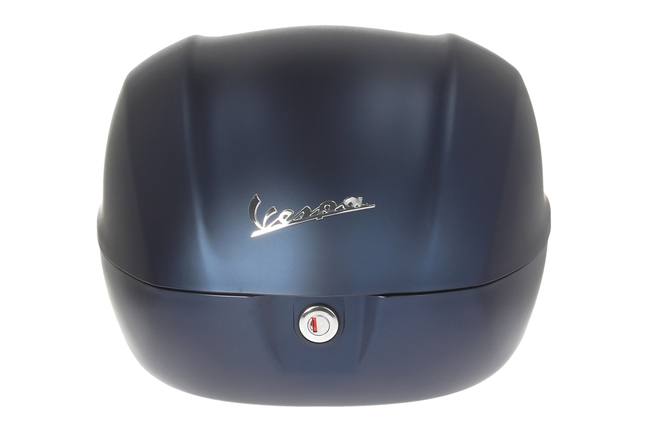 Topkofferset 32L diepblauw mat opaco (288/A), rugkussen zwart voor Vespa Primavera