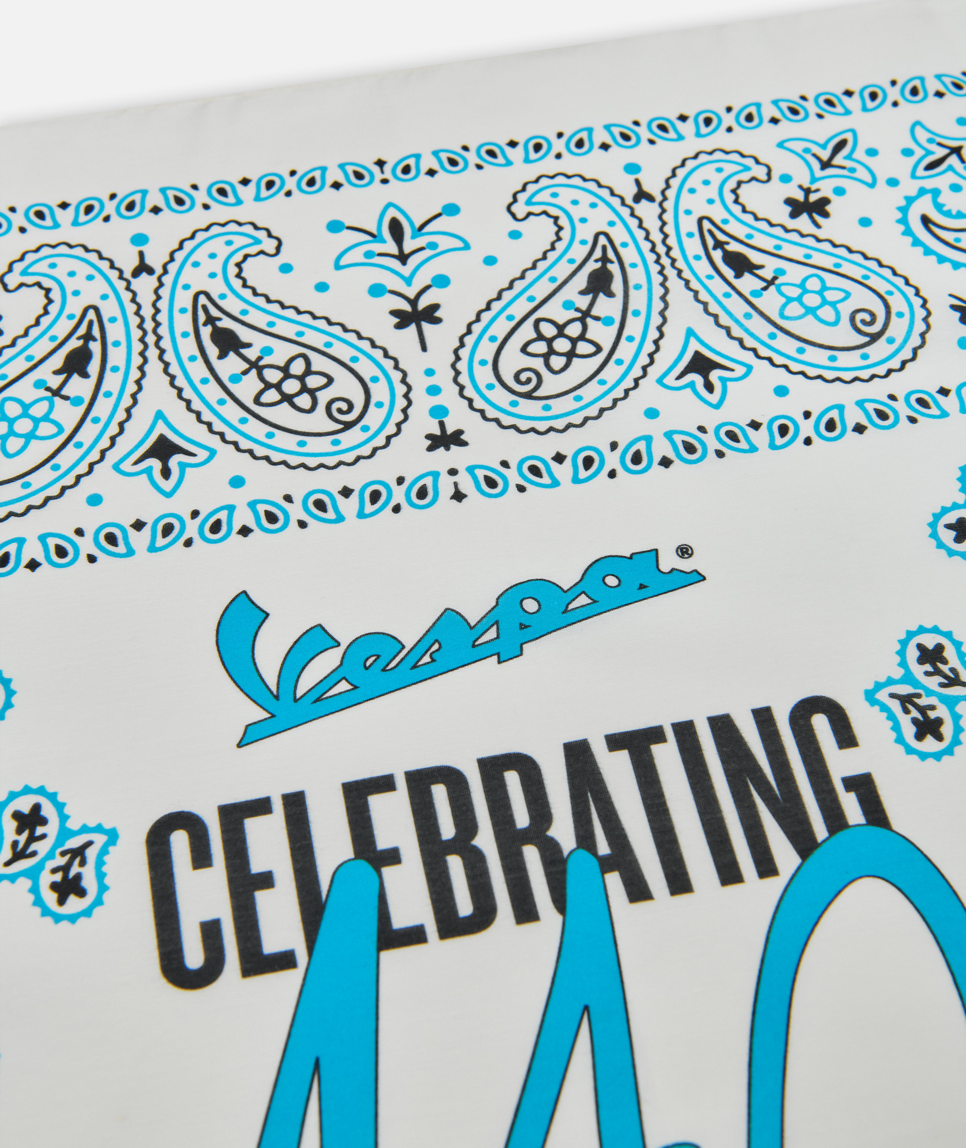 Vespa bandana "140 jaar Piaggio" wit blauw