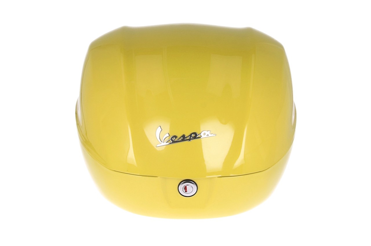 Topcase Kit 32L geel (L08), rugkussen zwart voor Vespa Primavera