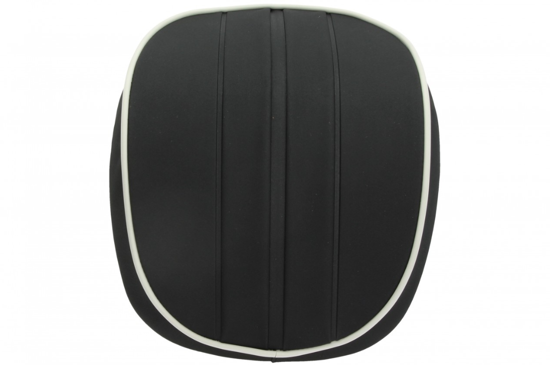Rugleuning "Nabuk" Vespa Primavera / Sprint, zwart met witte bies