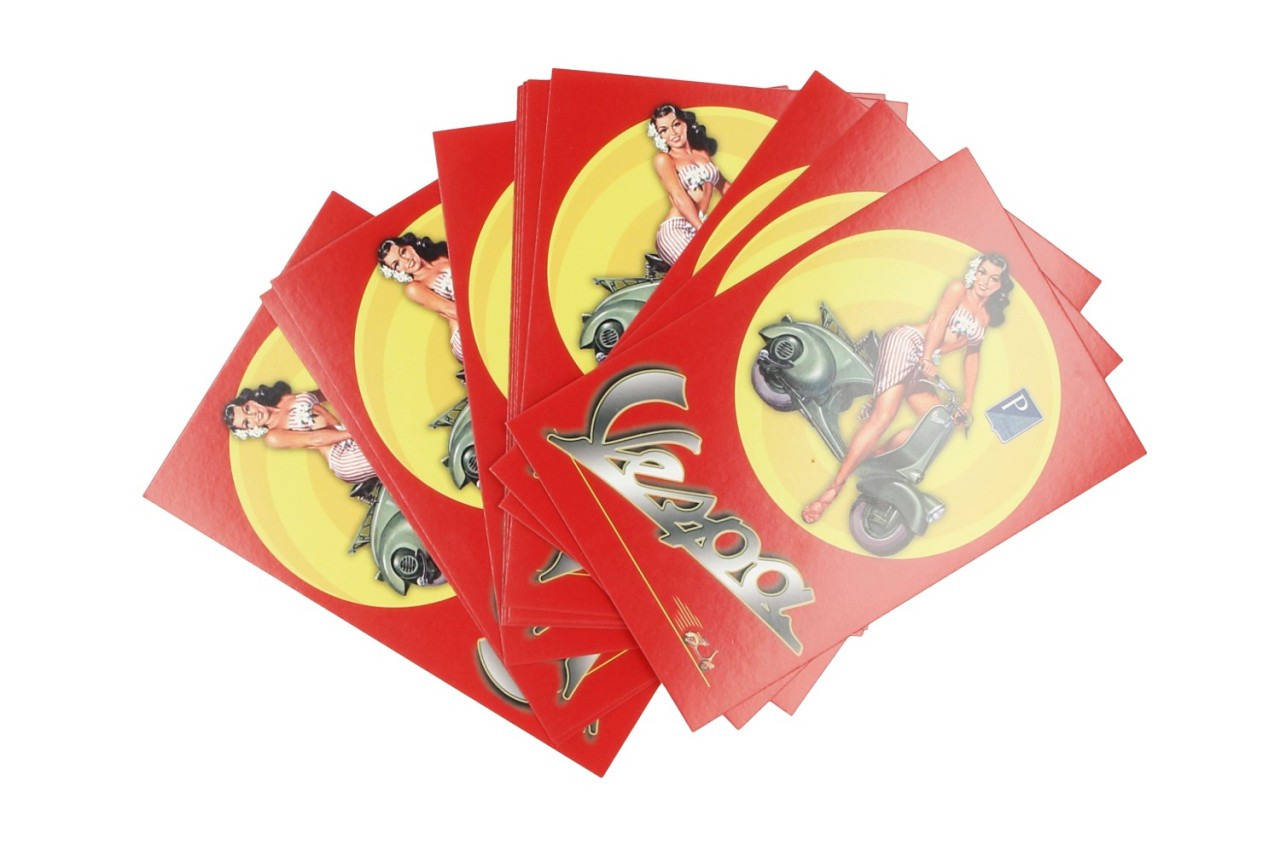 Vespa Ansichtkaart, Vespa Pin up (12 stuks)