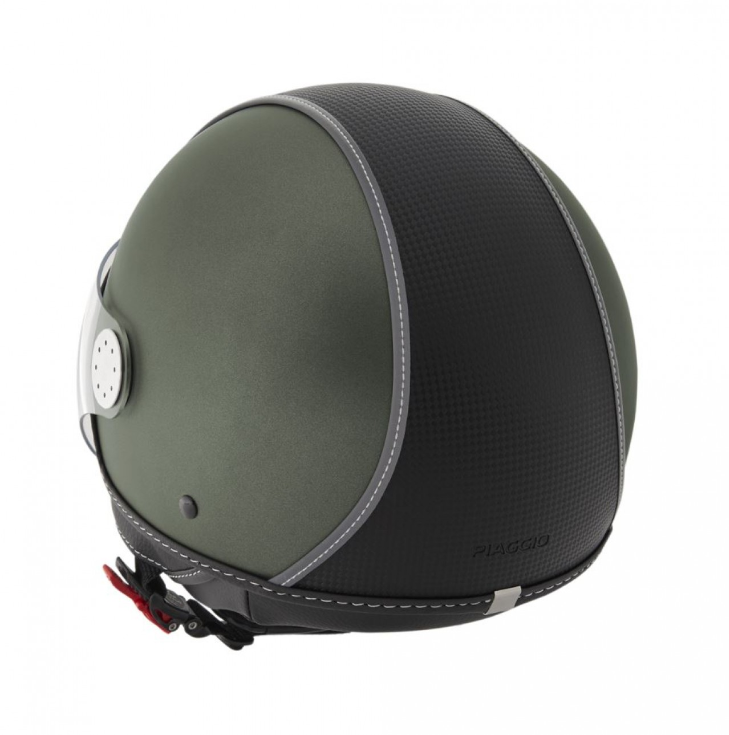 Piaggio Demi Jet helm, carbon huid, legergroen, mat