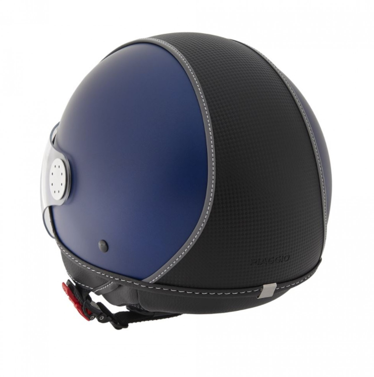 Piaggio Demi Jet helm, carbon huid, blauw