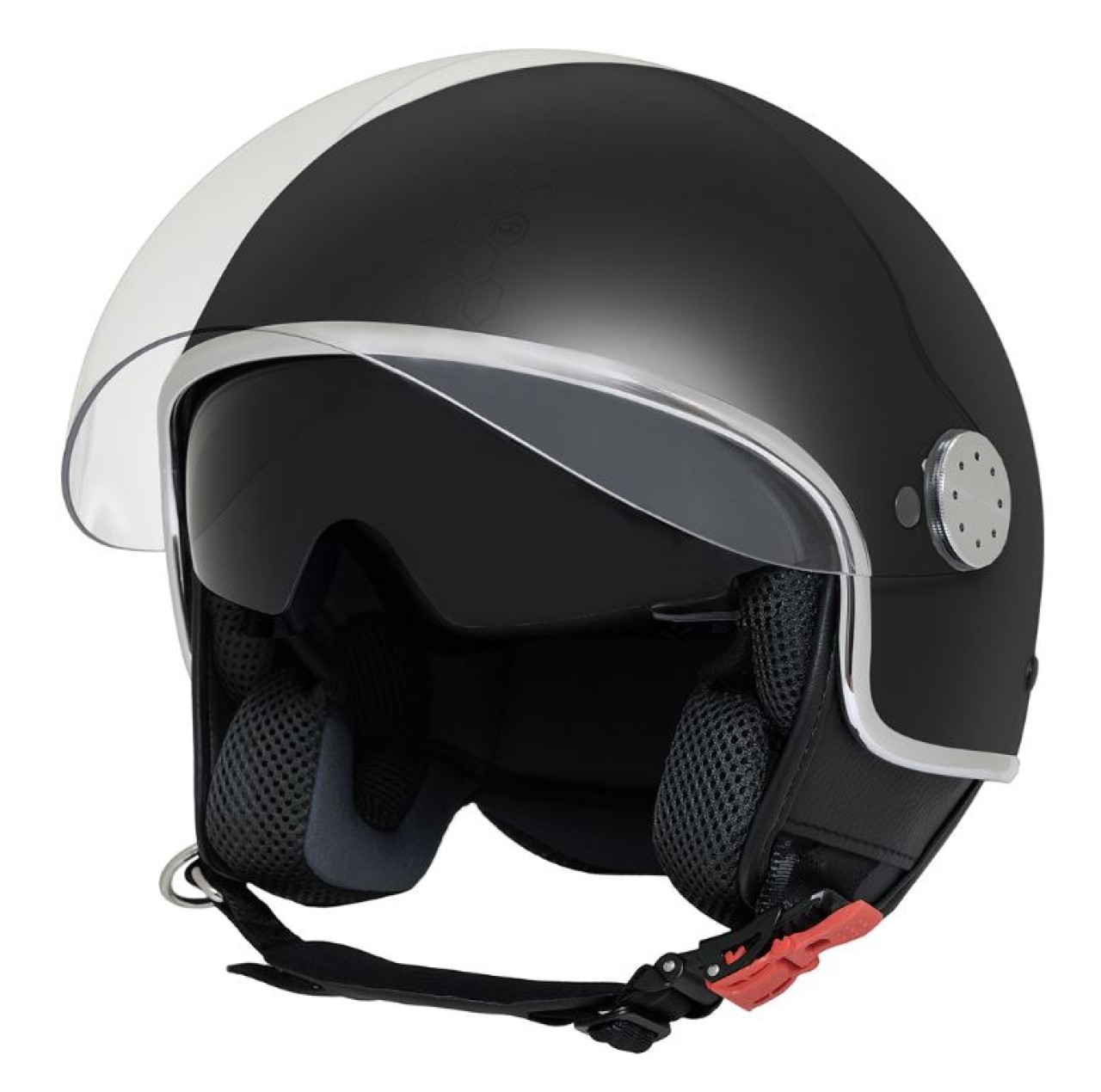 Piaggio Demi Jet Mirror jethelm, matzwart