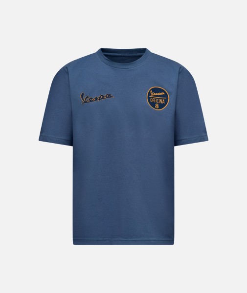 Vespa T-shirt Officina 8 blauw