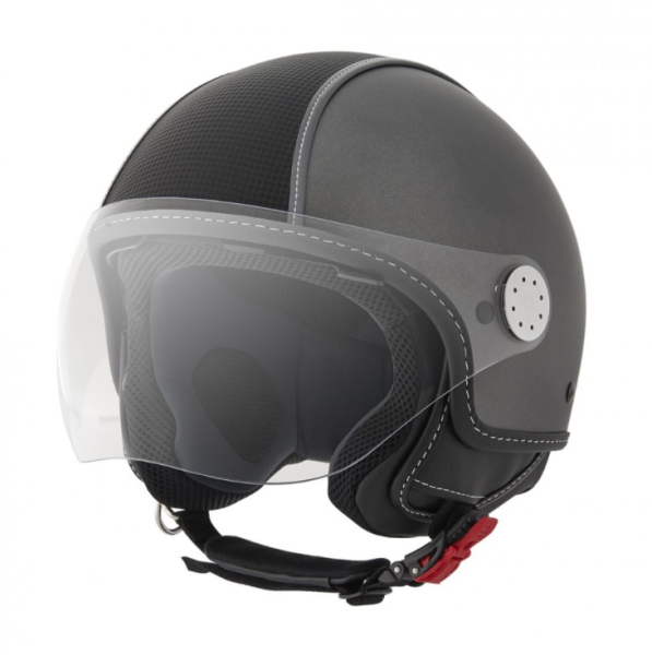 Piaggio Demi Jet helm, carbon huid, grijs, mat