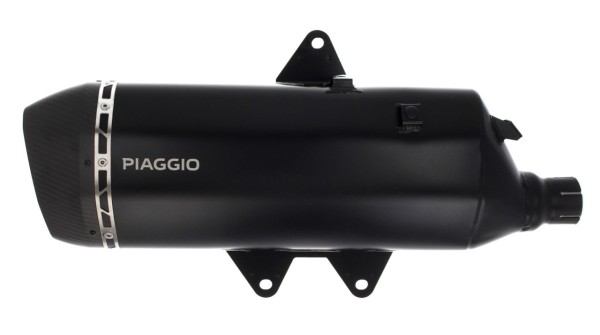 Slip-on uitlaatdemper roestvrij staal zwart voor Piaggio MP3 HPE 530