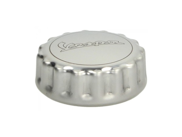 Tankdop, aluminium, met Vespa opschrift - Origineel Piaggio