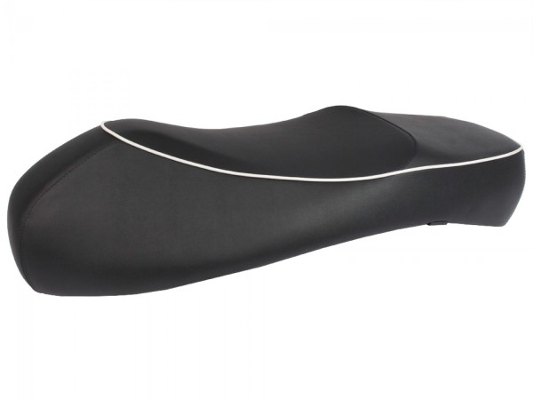 "Dubbele zitting" Zwart met witte bies voor Vespa GTS